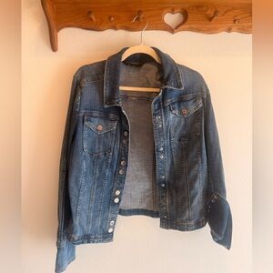 White House Black Market Blue Jean Jacket in Size L